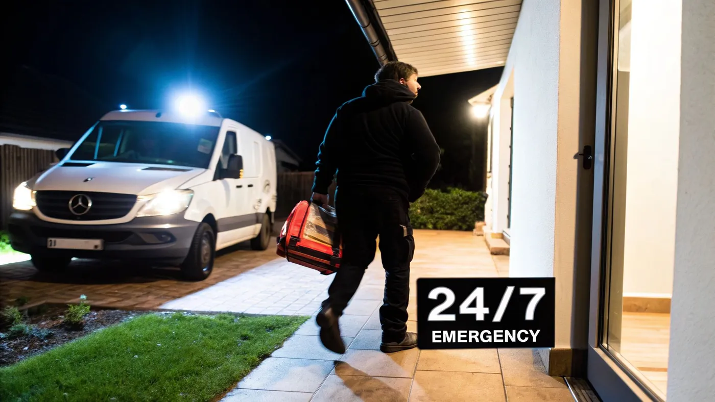 Engineer dispatched to an emergency drainage call-out after dark